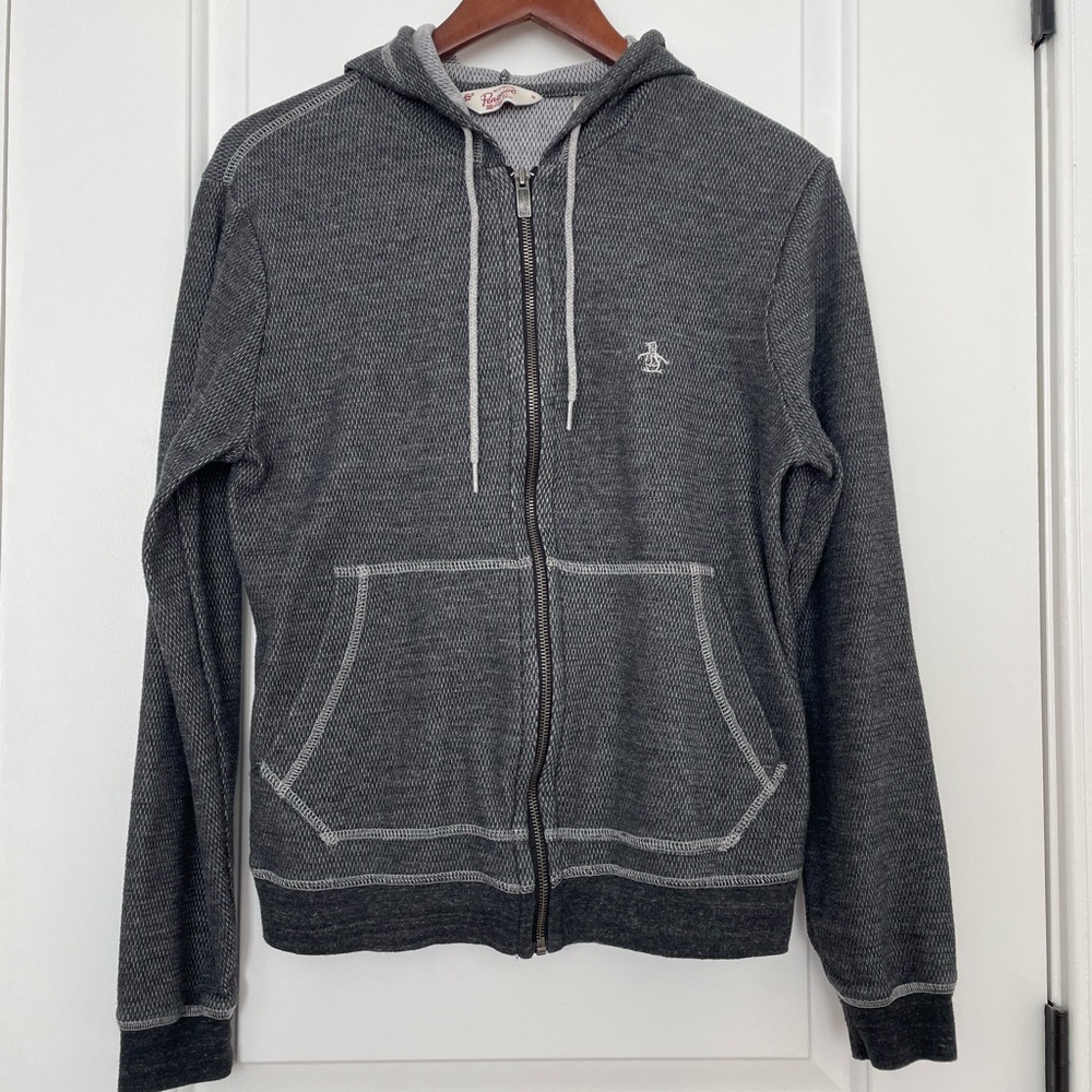Penguin Men's Dark Gray Zip-Up Sweater